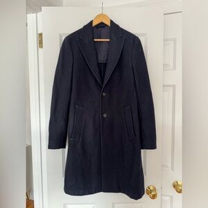 Navy Wool Coat Massimo Dutti